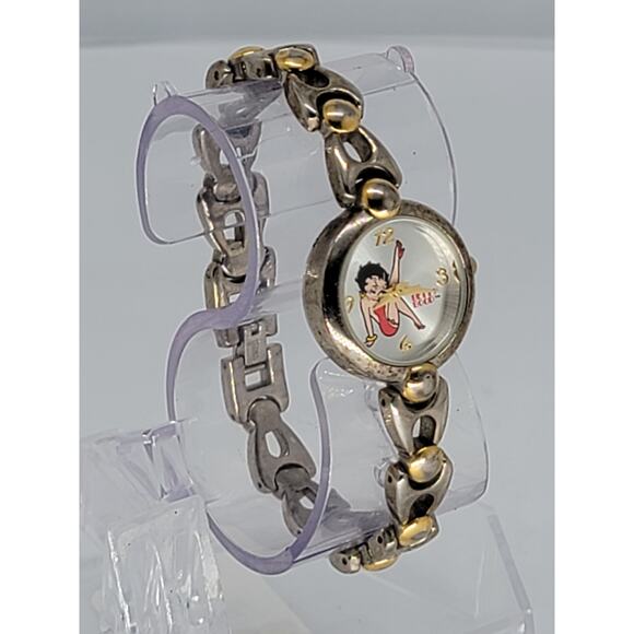 Valdawn Vintage Betty Boop Iconic Red Dainty Ladies Wrist Watch Silver Gold Tone main image 9